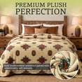 thumbnail image 3 of Sacred Thread Fleece Blanket South Western, Reversible Mexican, Vibrant Aztec Blankets and Throws for Aztec Decor for Home (Cream Flannel / Sherpa) (Throw (40''x60''), 3 of 9