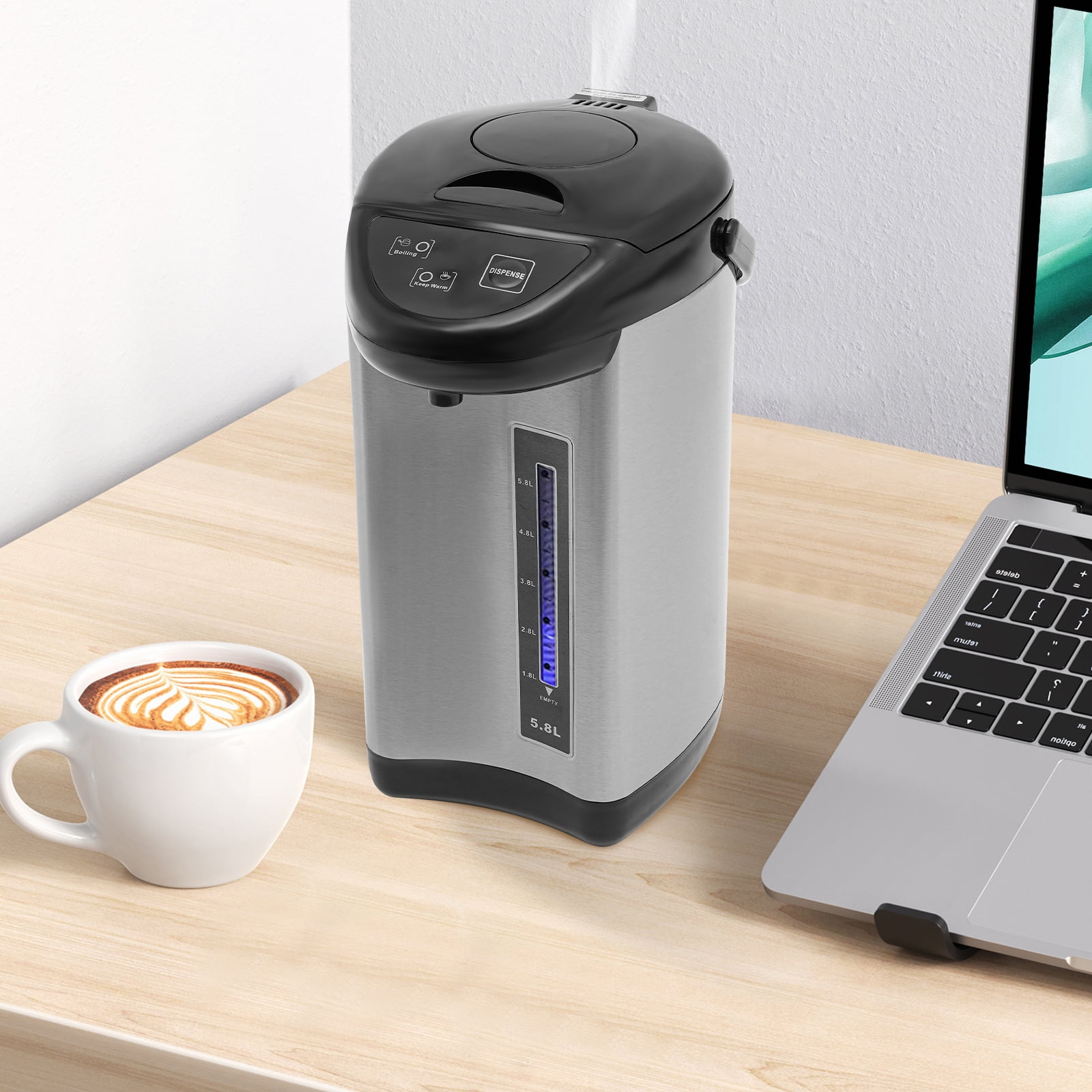 Home Water Boiler Warmer,Electric Stainless Steel Hot Water Pot Urn, 750W Removable Water Tank Design,3.94ft Cord Length, Electric Kettle for Dining Room, Tea Room