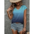 thumbnail image 3 of Weardear Women's V Neck T Shirts Eyelet Tank Top Cap Sleeve Summer Casual Blouses, S-XXL, 3 of 5