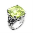 thumbnail image 1 of Bague Inversée en Argent Sterling 925 Bicolore avec AAA Grade CZ&44; Pomme Vert - Taille 7, 1 of 1
