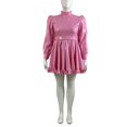 thumbnail image 4 of Plus Size Puff Short Sleeve Sweet Dress Sissy High Waist Swing Pleatd Mini Dress Halloween Party Cosplay Maid Dress with Ruffles, 4 of 5