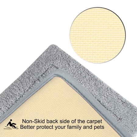 2 Piece Gray Non Slip Soft Bath Rug Set Bath Mat Bathroom Rugs Walmart Canada