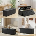 thumbnail image 3 of Storage Ottoman Bench,Fireproof＆Waterproof Folding Storage Bench with Lock(15”x 43”x15”),Leather Storage Chest with Handles＆2 Extra Storage Boxes,Storage Safe for Bedroom,Living Room,Black, 3 of 17