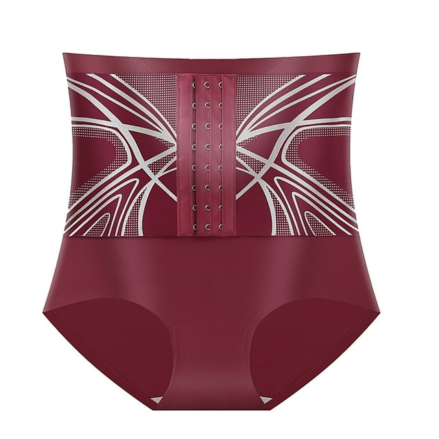 WZXFASHION Pantalon de Compression à Poitrine Liquide pour Femmes avec Taille Haute Respirante, Rehausseur de Hanches et Modelant, sous-Vêtements de Mise en Forme comme Base, Culottes Rouges TTG