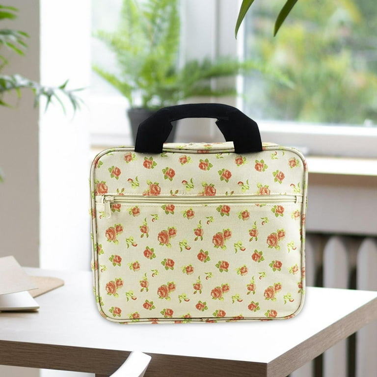 Sac à Ouvrage Pour Broderie Et Tricot - Toile, 37x14.5x30 Cm, Multiples Compartiments, Portable