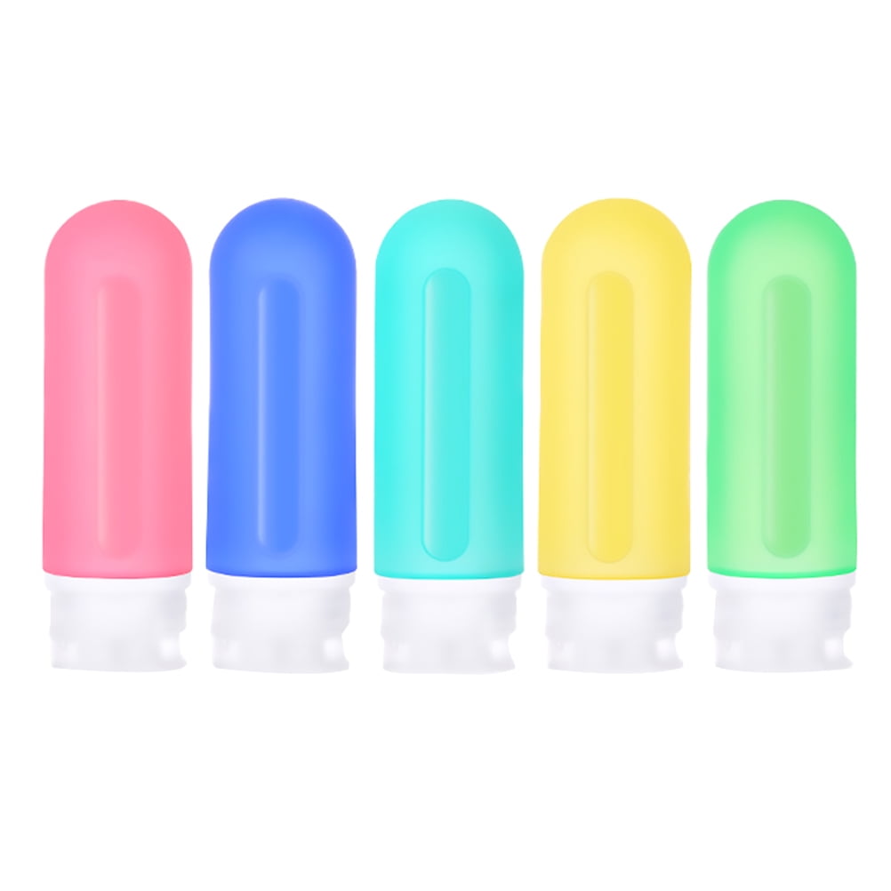 5Pcs Portable Silicone Travel Bottle Set Refillable Leak Proof Empty
