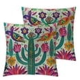 thumbnail image 2 of Awypu Cinco De Mayo Pillow Covers Fiesta Colorful Flowers Birds Cactus Mexican Throw Pillowcase Mexicana Home Sofa Bedroom Decor Pillowcases Cushion Case Farmhouse Decorations,2 Pcs White, 2 of 6