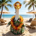 thumbnail image 5 of CaiYueKe 4 Pcs/Set Hawaiian Porch Goose Outfits, Summer Lawn Goose Costume, Yard Goose Clothes Hawaiian Wreath with Glasses for 23" Statue Patio Garden Decoration, 5 of 8