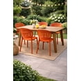 thumbnail image 4 of 2xhome Modern Pool Patio Chair, Contemporary Plastic Armless Dining Accent Side Chair for Indoor or Outdoor Use, Orange, Set of 1, 1 piece, 4 of 11