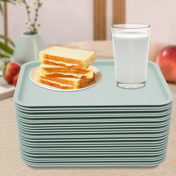 Miumaeov 24 Pack Fast Food Tray 13.39" x 9.45" Serving Tray for Restaurant Cafeteria 3 Colors