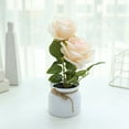 thumbnail image 3 of Visland Artificial Potted Flower Fake Flowers in Pot Silk Rose Bouquet Decoration with Ceramics Vase Fake Plants Floral Arrangement for Table Centerpieces Home Office Wedding Decor, 3 of 5