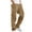 Khaki, variant on JURANMO Men's Outdoor Casual Loose Multi Pocket Cargo Pants,2024 Mens Trendy Solid Color Multiple Pockets Straight Type Fitness Pants Lightweight Elastic Waist Cargo Pants Drawstring Trousers