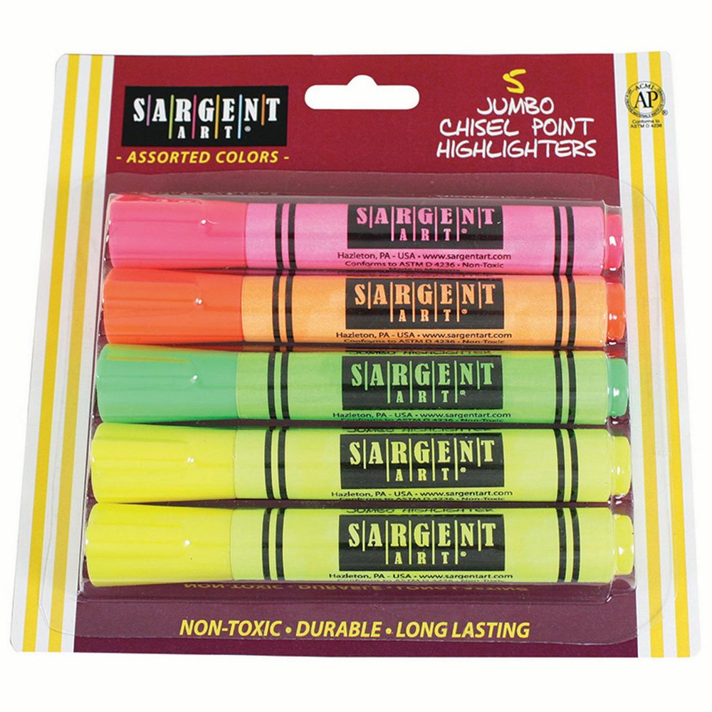 5CT BROAD TIP HIGHLIGHTER ASST