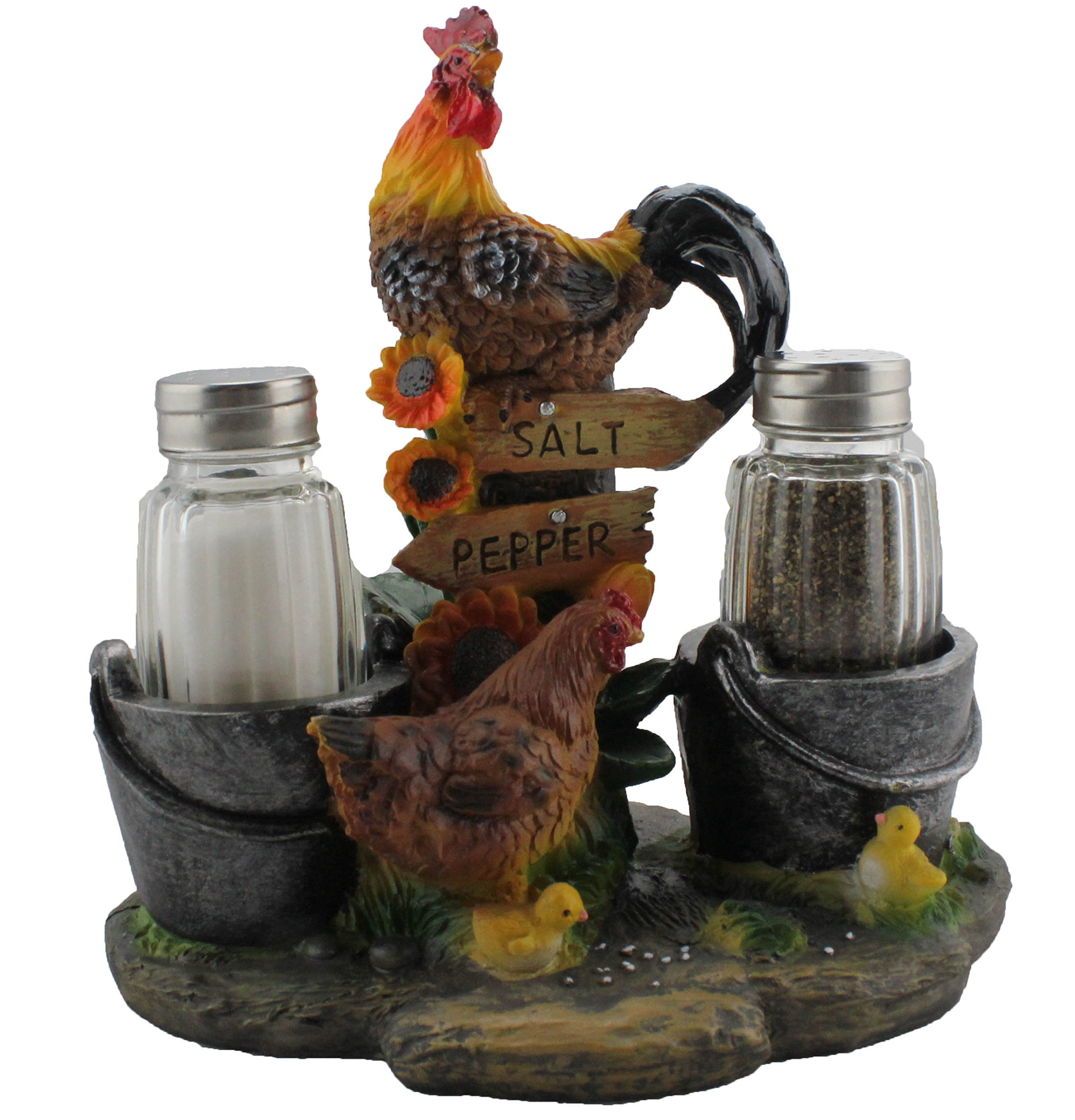 StealStreet SS-CG-20883 3.88 Inch Painted Pair of Roosters Salt and Pepper Shakers...