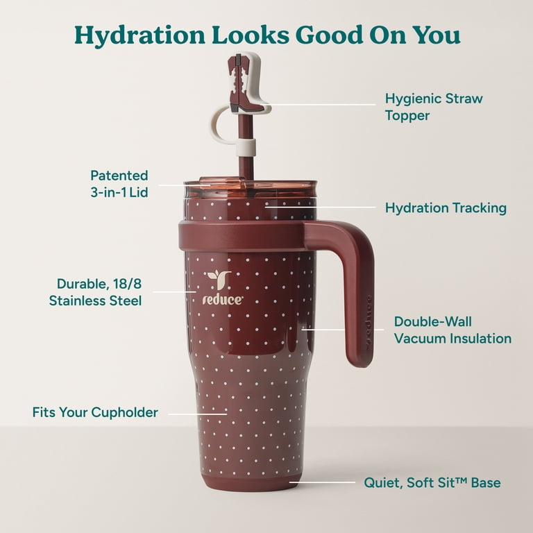 Insulated Stainless Steel Travel Mug with Straw, 24oz photo 3