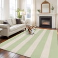 thumbnail image 3 of Green Striped Area Rug 8x10 Washable Rug Non Slip Classic Retro Simple Horizontal Stripes Large Area Rug Soft Stainresistant Indoor Floor Carpet for Living Room Bedroom Office Dining Room Nursery, 3 of 9