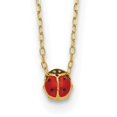 thumbnail image 1 of Diamond2Deal 14K Yellow Gold Enameled Small Ladybug Necklace 16.5inch for Women, 1 of 5