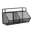thumbnail image 4 of simhoa Adhesive Small Metal Basket Wall Mount Fruit Basket for Craft Room Garage RV 2 Grid, 4 of 8