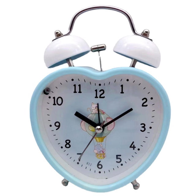 Reloj despertador con forma de corazón con forma de corazón, diseño de dos campanas, diseño Hot Air