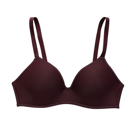 Lovzfmll Women s Low Back Bra Wirefree Seamless Bras Push Up Backless Bralette Multiway Glossy Comfortable Breathable Solid Color Bra Underwear No Rims Purple 40C