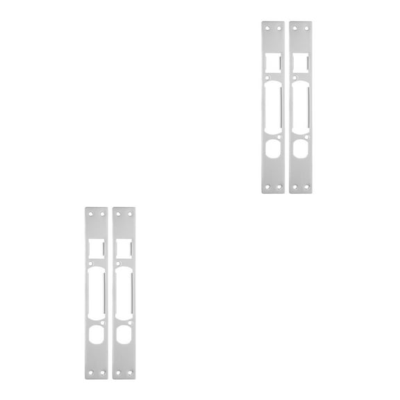 Worgeous 4 pcs  Heavy Duty Metal Door plate Stainless Steel Door Striker Plate Strike Plate for Door Reinforcement Deadbolt Strike Plate