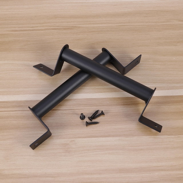 SHOWERORO 2Pcs Barn Door Handles Black Aluminum Alloy Vintage Simple Design For Homeowners