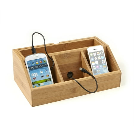 Mind Reader 3 Component Bamboo Charging Station and Desk ...