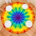 thumbnail image 2 of Rainbow Tie Dye Mandala Pattern Round Fitted Tablecloth with Elastic Edge,Dining Table Cover Waterproof,Outdoor Round Tablecloth for Camping,Dining,Indoor and Outdoor, 2 of 7