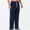 thumbnail image 5 of Deals of The Day Clearance! Men's Casual Fashion Loose Ventilate Drawstring Pockets Outdoors Exercise Straight Barrel Pants, Comfortable Outdoor Pants for Hiking, Sports, or Workouts, 5 of 8