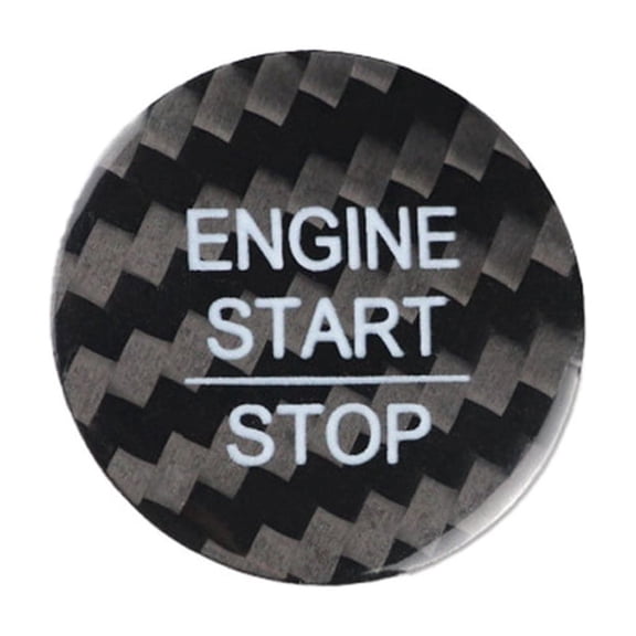Car Dashboard Console Push Button Cover Decal Sticker Adhesive Carbon Fiber Style Trim for Engine Start Stop Interior De