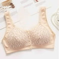 thumbnail image 3 of Fouhkni Front Closure Bras for Women Wireless Padded Push up Support Underwear Textured Full Coverage Bras, 3 of 7