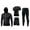 04#Black, variant on Men's Gym Running Fitness Suit Compression Long Pants Tee Shirt Top Long Sleeve Jacket Set 4 PCS - Workout Outfit Set