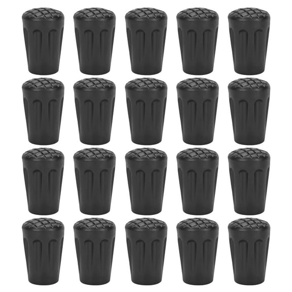 Walking Stick Tips, Cane End Tips Black 20pcs/Pack Heavy Duty Heavy Duty Walking Stick Tips, 3.3cm For Hiking Camping Trekking Traveling