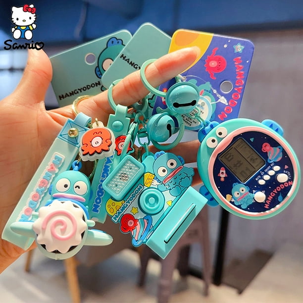 Llavero Original Kawaii Sanrio Hangyodon Polaroid Cámara juguete llavero bolsa colgante coche llavero decoración niños regalos de cumpleaños