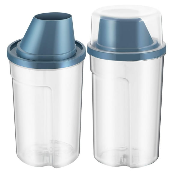 Niceauty 2Pcs Dog Food Bin PP Airtight Storage Blue Pet Food Organizers Indoor Use