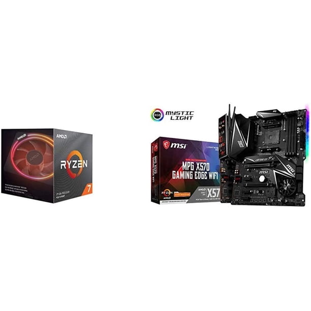 Amd Ryzen 7 3800x 8 Core 16 Thread Unlocked Desktop Processor With Wraith Prism Led Cooler And Msi Mpg X570 Gaming Edge Wifi Motherboard Walmart Com Walmart Com