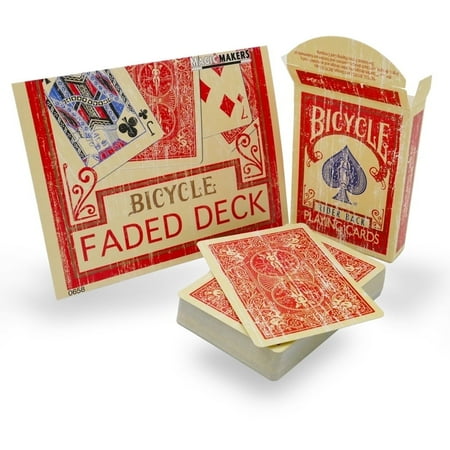 Bicycle Playing Cards Faded Rider Back Red