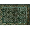 thumbnail image 1 of Ahgly Company Machine Washable Indoor Rectangle Persian Turquoise Blue Traditional Area Rugs, 4' x 6', 1 of 4