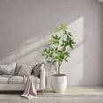 thumbnail image 4 of Artificial Tree, Faux Plants Indoor Outdoor, Tall Faux Plants In Pot, Artificial Plants With Lifelike Foliage Faux Pachira Aquatica Tree For Home Office Decor, 4 of 9