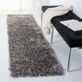 thumbnail image 4 of SAFAVIEH New Orleans Darius Solid Polyester Shag Runner Rug, Platinum/Ivory, 2'3" x 8', 4 of 10
