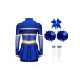 thumbnail image 2 of Aislor Tenues de Cheerleading pour Filles Enfants Costume de Cosplay Chef de Cheer Halloween Robe de Fête Rave Danse Justaucorps Bleu Royal A 12, 2 of 7