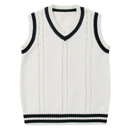 Chunky Sweater Toddler Sweater Vest for Boys and Girls Winter Warm Soft Knit Sweater Vest V-Neck Solid Color Sleeveless Pullover Waistcoat