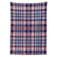 thumbnail image 3 of Ambesonne Checkered Tablecloth Rectangular Table Cover, Pink and Blue Tones, 60"x84", Navy Blue Pink, 3 of 4