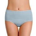 thumbnail image 2 of Women Leak Proof Incontinence Underwear Washable Absorbent Mid Waist Panties Postpartum Bladder Control Briefs Light Blue L, 2 of 5