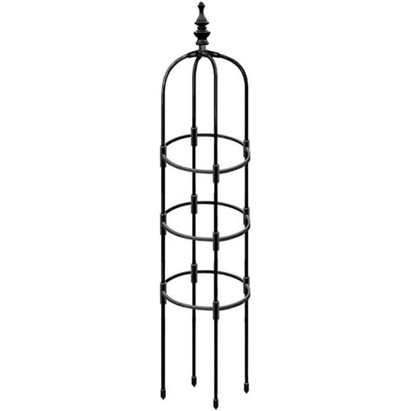ORUYROP Tower Garden Obelisk Trellis, 5 Ft Rustproof Plastic Coated Metal Plant Support Obelisk Trellis Garden Tower Trellis Arch for Climbing Vines Rose and Plants, Black