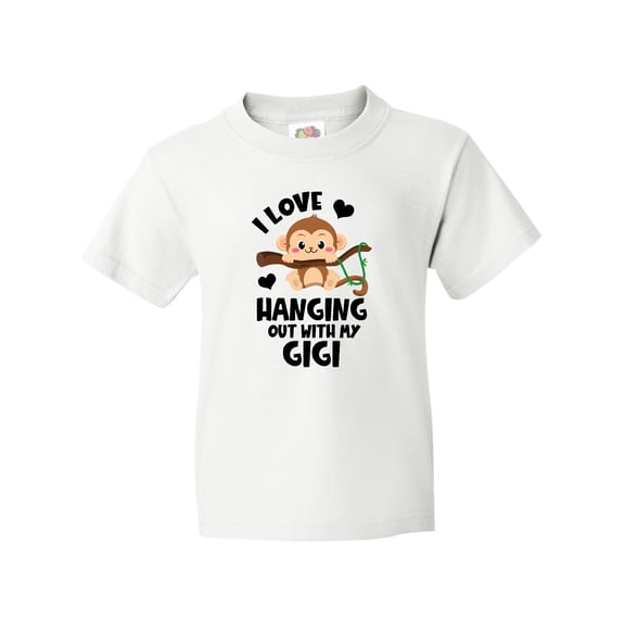 Inktastic Monkey I Love Hanging out with My Gigi Youth T-Shirt