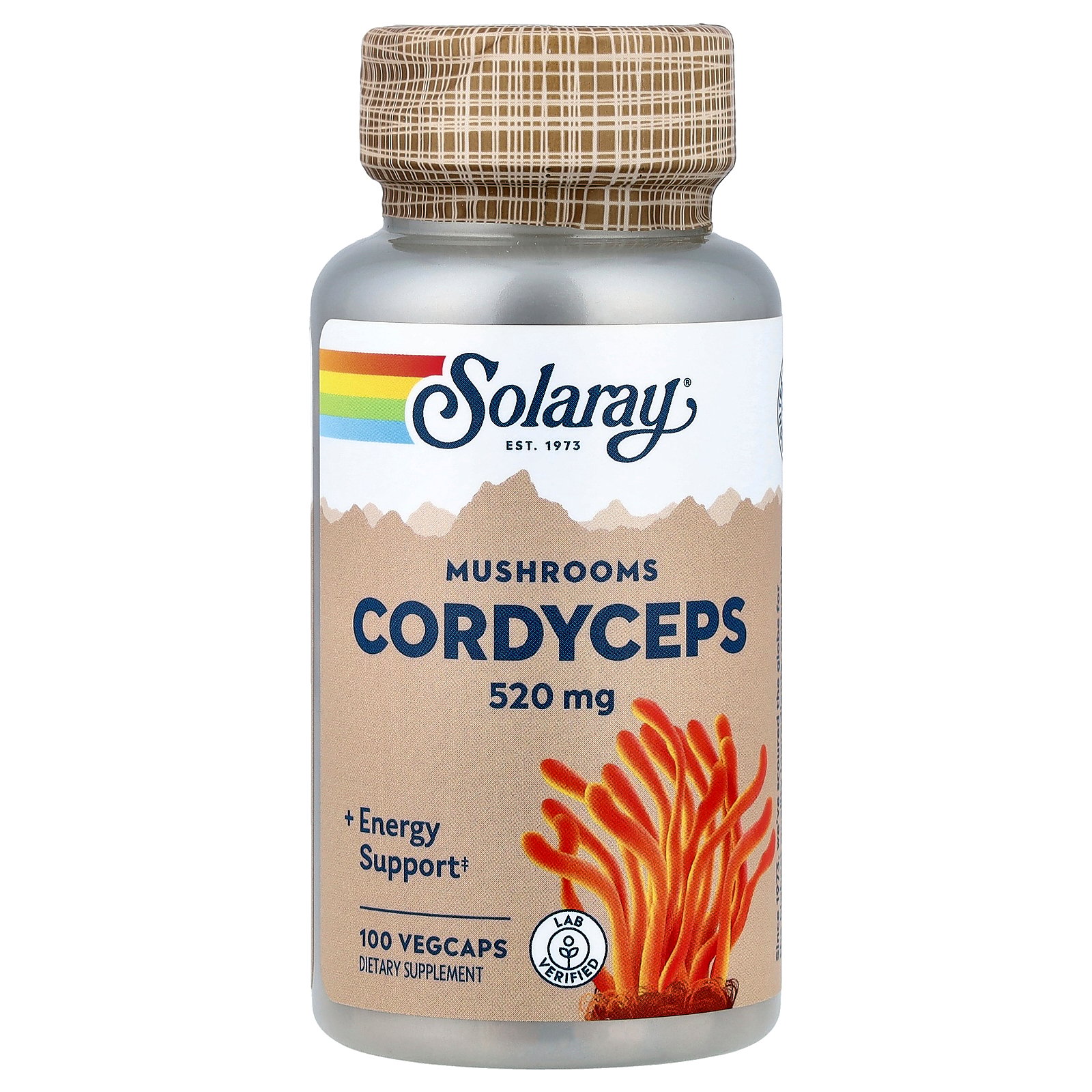 Solaray - Cordyceps 520 mg. - 100 Vegetarian Capsules