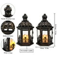 thumbnail image 4 of JHY DESIGN Candle Lantern 2 Candle Brushed Metal Hollow Christmas Pillar Candles Candle Lantern, Set of 2, 4 of 7