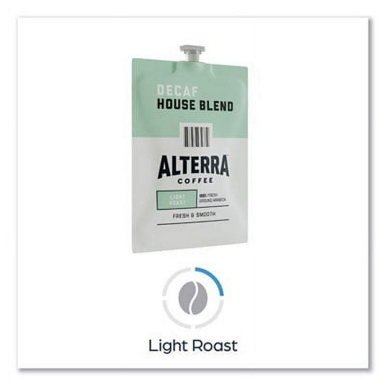 Alterra Decaf House Blend Coffee Freshpack, 0.25 oz Pouch, 100/Carton Alterra Decaf House Blend Coffee Freshpack, 0.25 oz Pouch, 100/Carton