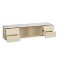 thumbnail image 4 of LegaHome Modern TV Stand for 65'' TV with 4 Storage Drawers, Faux Marble TV Cabinet High Gloss Television Console Table for Living Room Bedroom, Entertainment Center, Beige, 4 of 11
